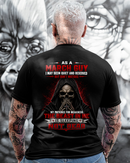 MARCH GUY – THE BEAST IN ME IS SLEEPING, NOT DEAD – SKULL T-SHIRT FOR MEN - MTNN03 (SKU2607-116-03)