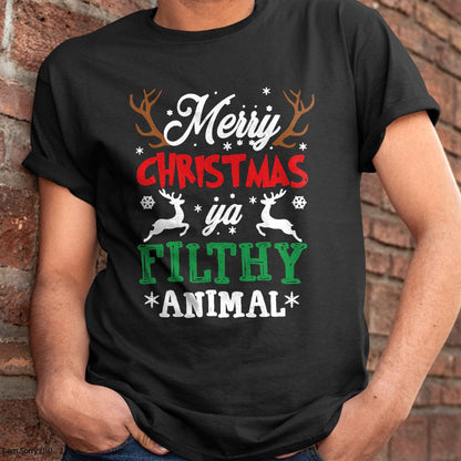 Merry Christmas Animal Filthy Ya Xmas Pajama T-Shirt - Christmas Unisex T-Shirt/Hoodie/Sweatshirt - HNDS00