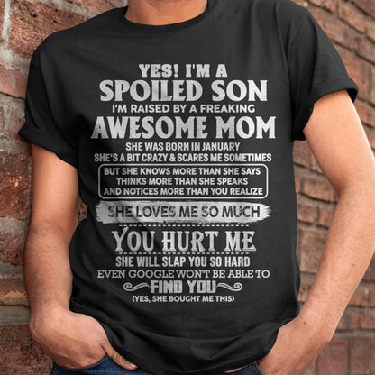 January - Awesome Mom - Perfect Gift For Your Spoiled Son From Mom - HNDS01 (SKU05-47-01)