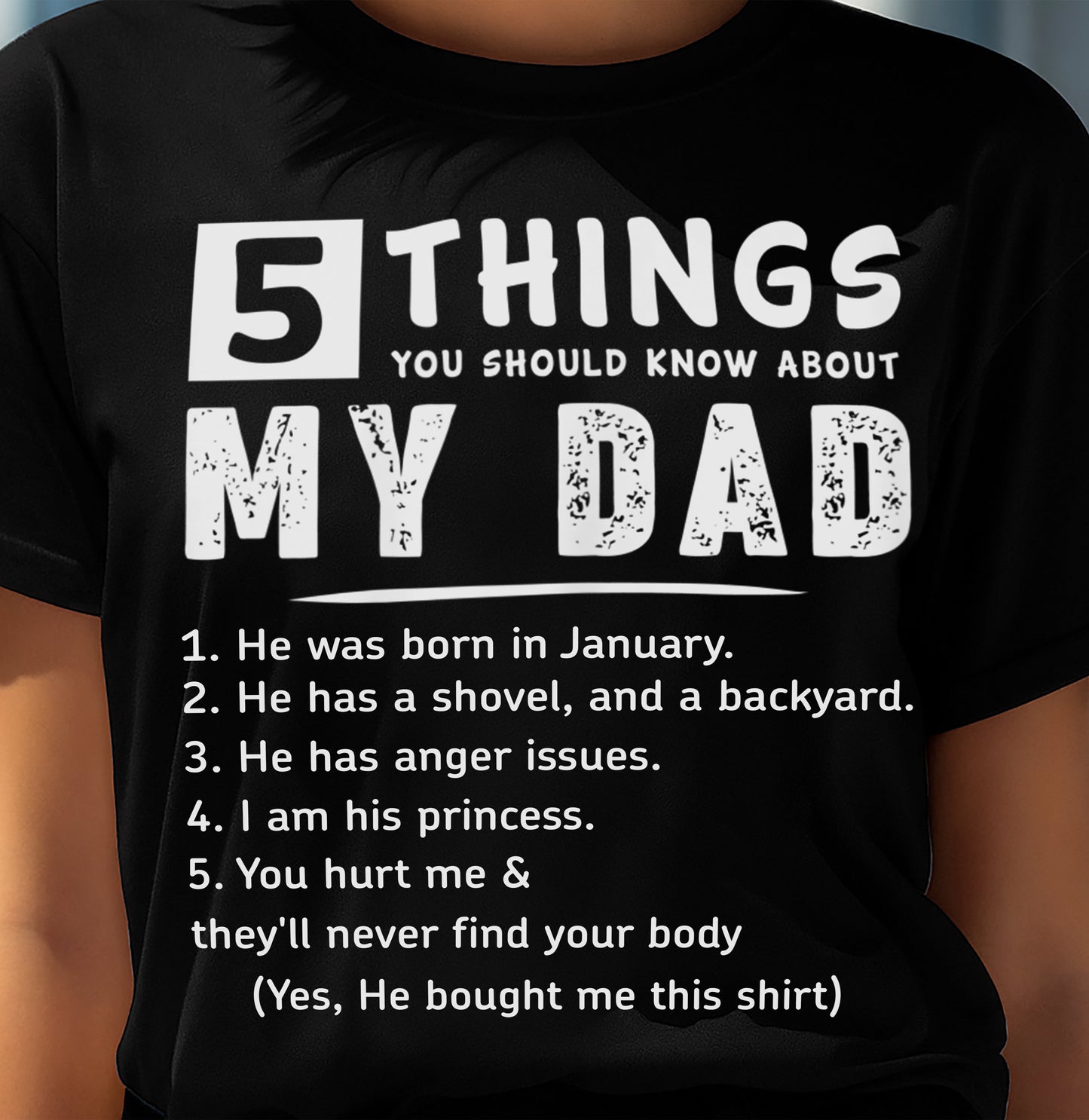5 THINGS ABOUT MY DAD - PERFECT GIFT FOR YOUR DAUGHTER - GIFT FROM DAD - MTNN01 (SKU12-240-01)