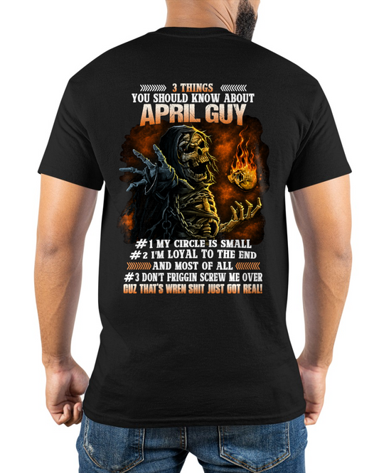 APRIL GUY – 3 THINGS YOU SHOULD KNOW ABOUT ME – SKULL GRAPHIC T-SHIRT FOR MEN - MTNN04 (SKU2607-169-04)