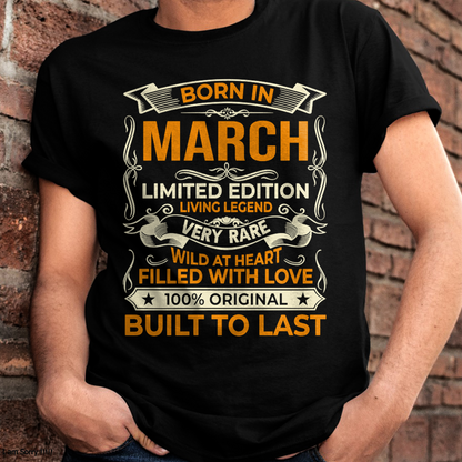 Born In March – Limited Edition Living Legend - T-Shirt For Men - MTNN03 (SKU2605-226-03)