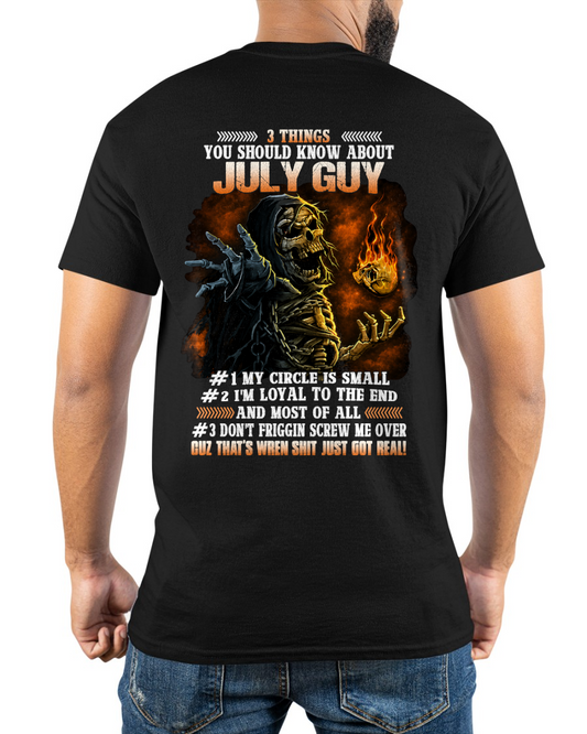 JULY GUY – 3 THINGS YOU SHOULD KNOW ABOUT ME – SKULL GRAPHIC T-SHIRT FOR MEN - MTNN07 (SKU2607-169-07)