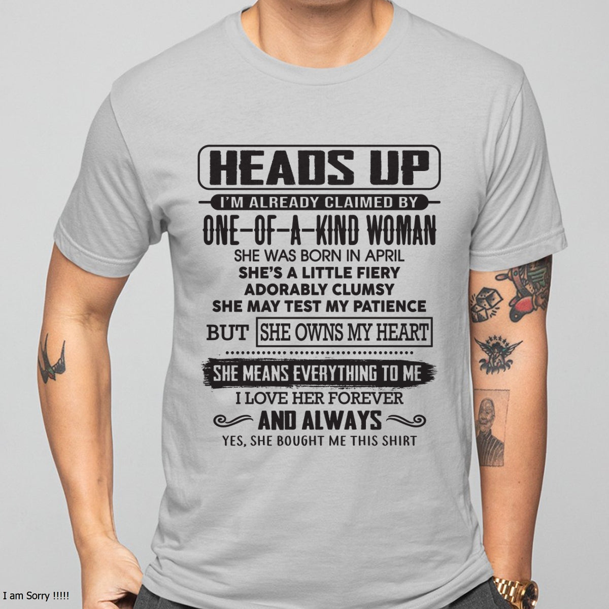 APRIL | HEADS UP, ALREADY CLAIMED BY ONE OF A KIND WOMAN - GIFT FROM WIFE TO HUSBAND - HNDS04