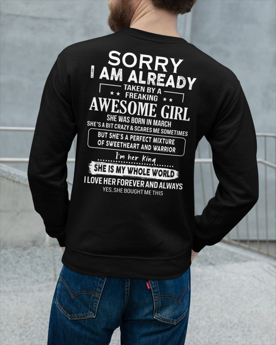 March - Awesome girl - Perfect gift for your boyfriend - (SKU04-86-03) - From Wife MTNN03