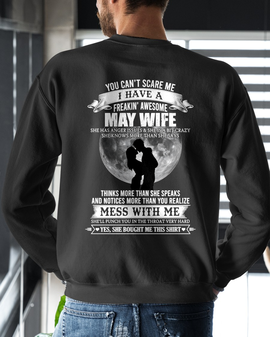 MAY WIFE – FREAKIN' AWESOME FROM WIFE – ROMANTIC GRAPHIC T-SHIRT FOR HUSBANDS - MTNN05 (SKU2607-291-05)