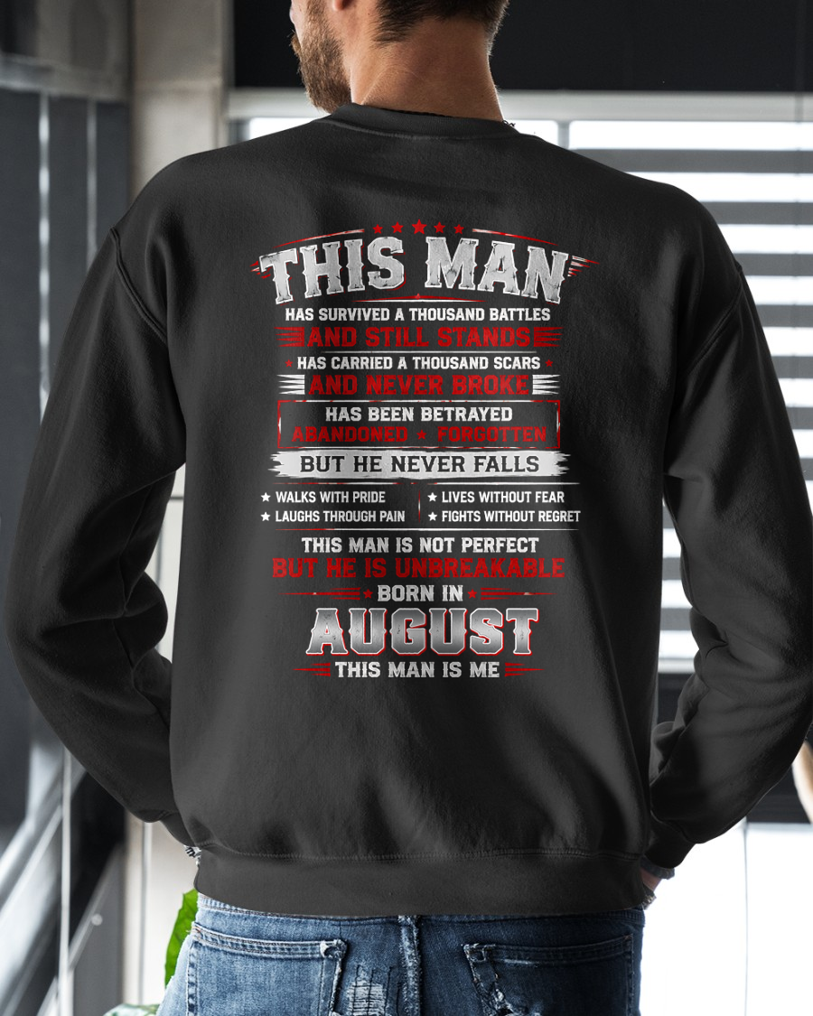 AUGUST MAN – HAS FOUGHT A THOUSAND BATTLES – INSPIRATIONAL GRAPHIC T-SHIRT FOR MEN - MTNN08 (SKU2608-63-08)
