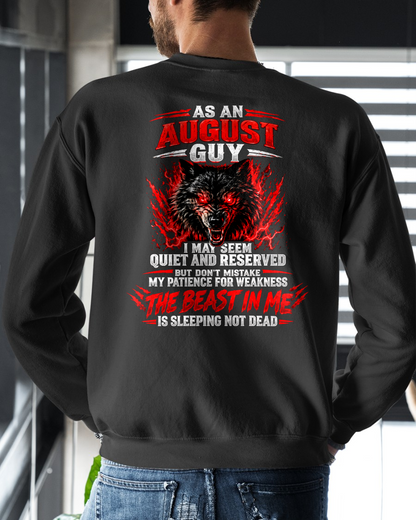 AUGUST GUY – THE BEAST IN ME IS SLEEPING NOT DEAD – WOLF T-SHIRT FOR MEN - MTNN08 (SKU2610-21-08)
