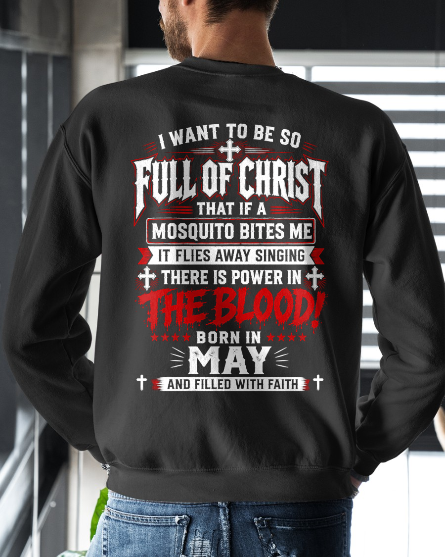 MAY - FULL OF CHRIST AND FILLED WITH FAITH – CHRISTIAN T-SHIRT FOR MEN- MTNN05 (SKU2606-123-05)
