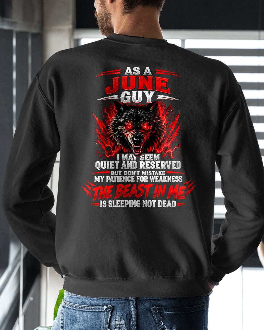 JUNE GUY – THE BEAST IN ME IS SLEEPING NOT DEAD – WOLF T-SHIRT FOR MEN - MTNN06 (SKU2610-21-06)