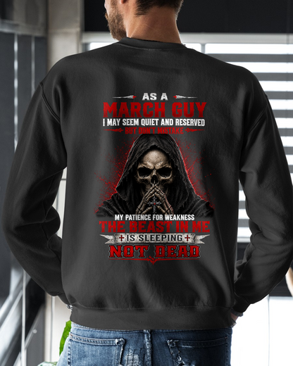 MARCH GUY – THE BEAST IN ME IS SLEEPING, NOT DEAD – SKULL T-SHIRT FOR MEN - MTNN03 (SKU2607-116-03)