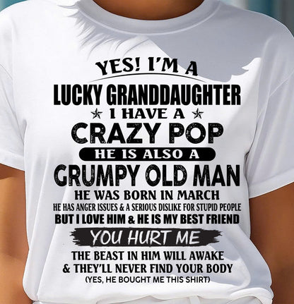 MARCH - LUCKY GRANDDAUGHTER OF CRAZY POP - PERFECT GIFT FOR YOUR GRANDDAUGHTER FROM POP - MTNN03 (SKU12-39-03)