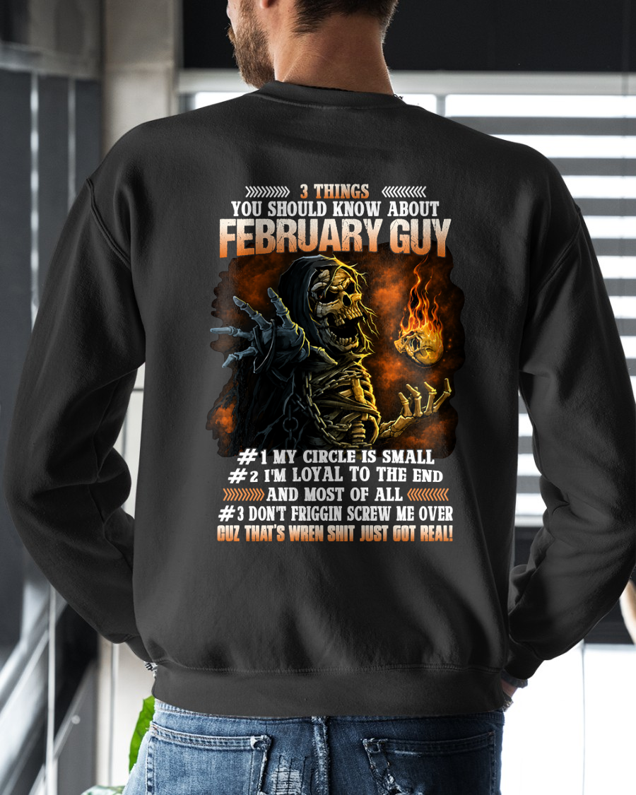 FEBRUARY GUY – 3 THINGS YOU SHOULD KNOW ABOUT ME – SKULL GRAPHIC T-SHIRT FOR MEN - MTNN02 (SKU2607-169-02)