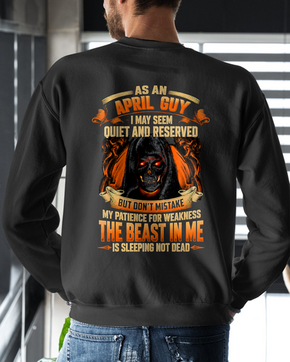 APRIL GUY – THE BEAST IN ME IS SLEEPING, NOT DEAD – SKULL GRAPHIC T-SHIRT FOR MEN - MTNN04 (SKU2607-289-04)