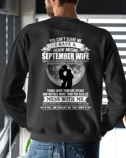 SEPTEMBER WIFE – FREAKIN' AWESOME FROM WIFE – ROMANTIC GRAPHIC T-SHIRT FOR HUSBANDS - MTNN09 (SKU2607-291-09)