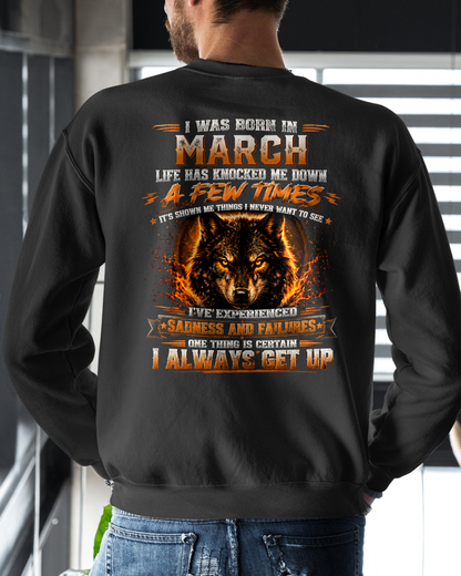 MARCH – LIFE HAS KNOCKED ME DOWN – WOLF T-SHIRT FOR MEN - MTNN03 (SKU2607-331-03)