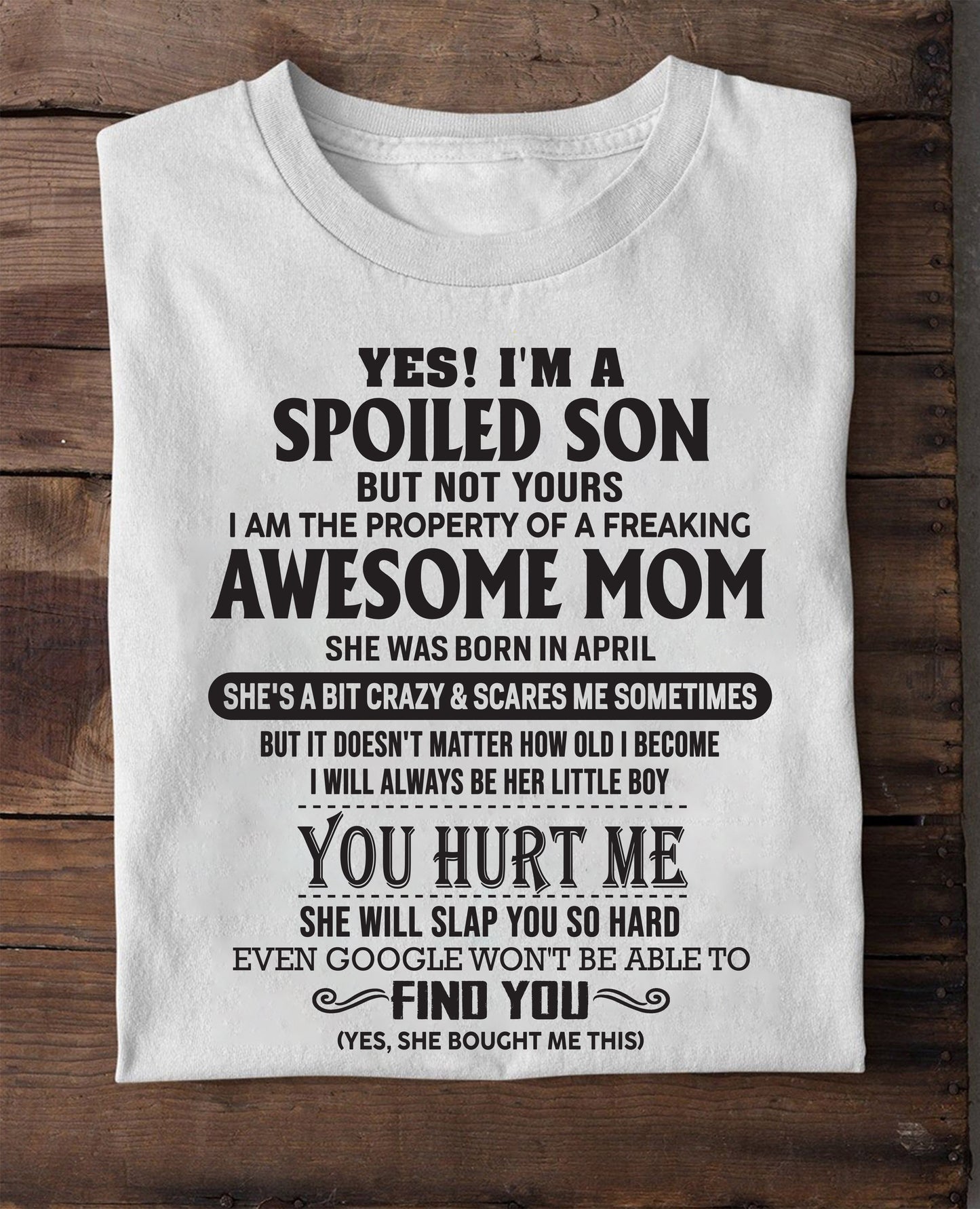 April - Awesome Mom - Perfect gift for son From Mom - HNDS04 (SKU-MS01-04)