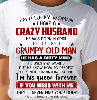 APRIL - TO MY WIFE - I'M A LUCKY WOMAN - GIFT FROM HUSBAND - MTNN04 (SKU12-282-04)