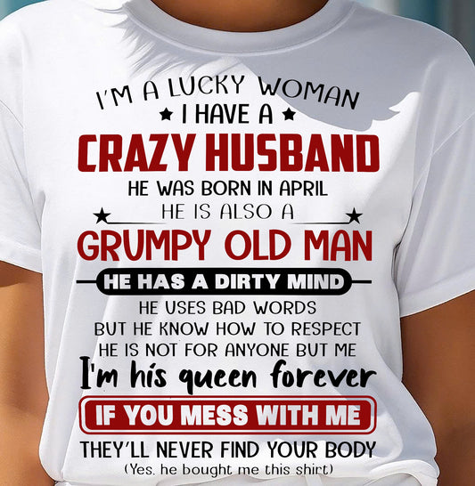 APRIL - TO MY WIFE - I'M A LUCKY WOMAN - GIFT FROM HUSBAND - MTNN04 (SKU12-282-04)