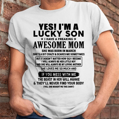 March - I am Lucky Son - Gift For Son From Mom - MTNN03 - (SKU-T1206LMS-03)