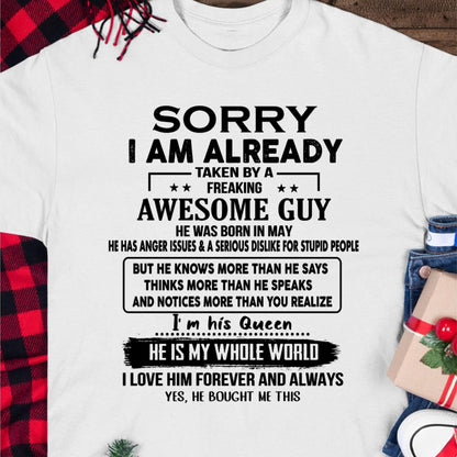 May - Awesome Guy - Perfect gift for your girlfriend or wife from Husband - HNDS05 (SKUT08-11-05)