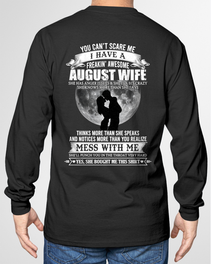 AUGUST WIFE – FREAKIN' AWESOME FROM WIFE – ROMANTIC GRAPHIC T-SHIRT FOR HUSBANDS - MTNN08 (SKU2607-291-08)