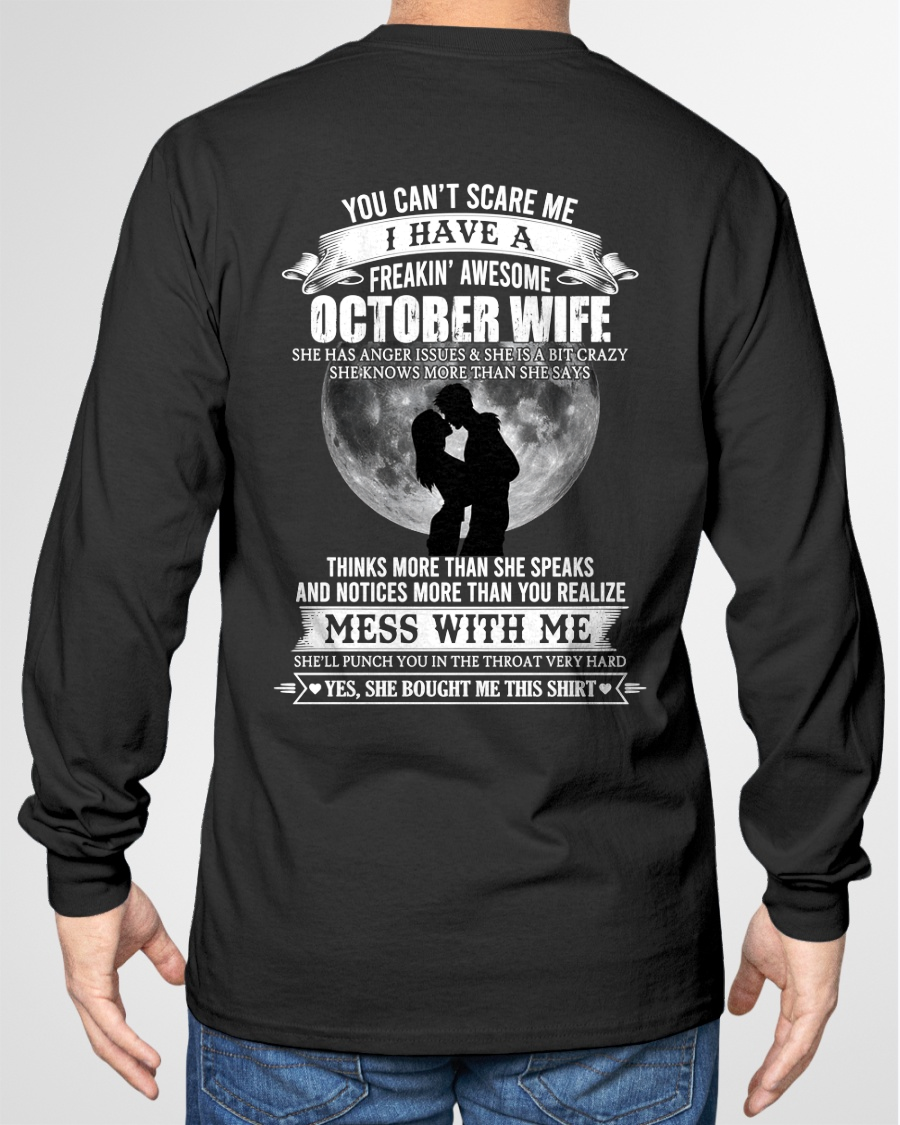 OCTOBER WIFE – FREAKIN' AWESOME FROM WIFE – ROMANTIC GRAPHIC T-SHIRT FOR HUSBANDS - MTNN10 (SKU2607-291-10)