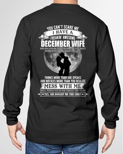 DECEMBER WIFE – FREAKIN' AWESOME FROM WIFE – ROMANTIC GRAPHIC T-SHIRT FOR HUSBANDS - MTNN12 (SKU2607-291-12)