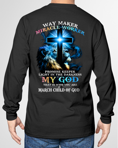 MARCH - WAY MAKER MIRACLE WORKER – CHRISTIAN T-SHIRT FOR MEN - MTNN03 (SKU2606-342-03)