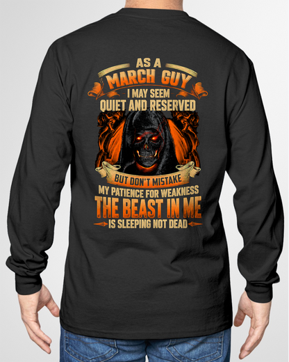 MARCH GUY – THE BEAST IN ME IS SLEEPING, NOT DEAD – SKULL GRAPHIC T-SHIRT FOR MEN - MTNN03 (SKU2607-289-03)
