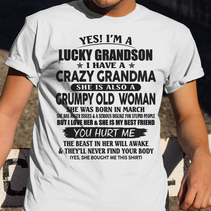 MARCH - LUCKY GRANDSON OF CRAZY GRANDMA -  FROM GRANDMA - HNDS03 (SKU10-173-03)