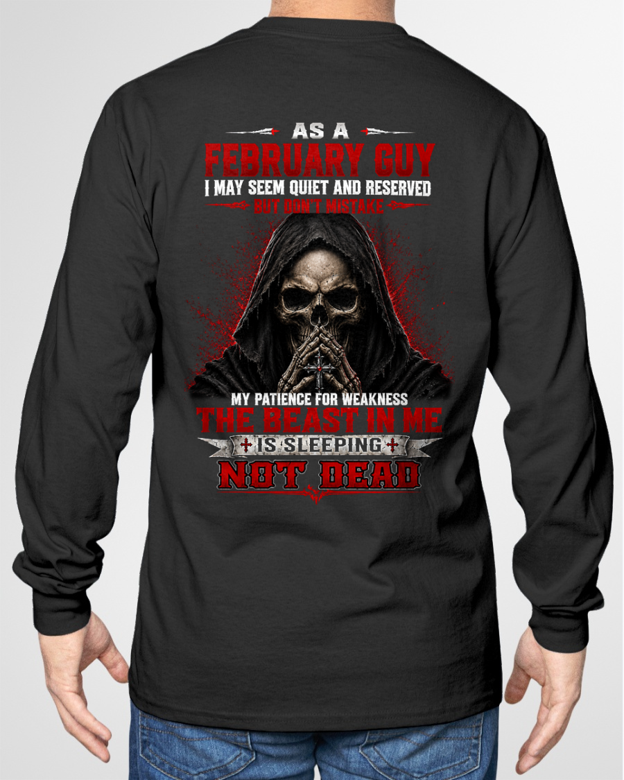 FEBRUARY GUY – THE BEAST IN ME IS SLEEPING, NOT DEAD – SKULL T-SHIRT FOR MEN - MTNN02 (SKU2607-116-02)