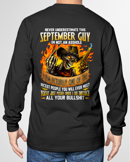 SEPTEMBER GUY – I SEE THROUGH ALL YOUR BULLSH*T – SKULL GRAPHIC T-SHIRT FOR MEN - MTNN09 (SKU2607-290-09)