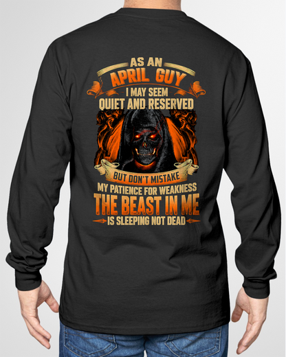 APRIL GUY – THE BEAST IN ME IS SLEEPING, NOT DEAD – SKULL GRAPHIC T-SHIRT FOR MEN - MTNN04 (SKU2607-289-04)