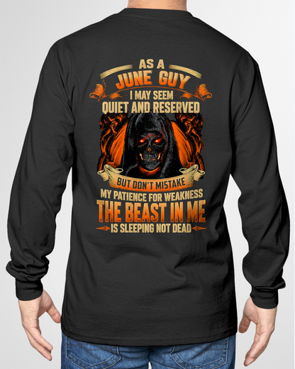 JUNE GUY – THE BEAST IN ME IS SLEEPING, NOT DEAD – SKULL GRAPHIC T-SHIRT FOR MEN - MTNN06 (SKU2607-289-06)