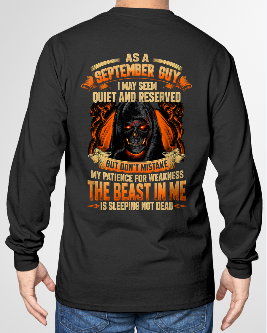 SEPTEMBER GUY – THE BEAST IN ME IS SLEEPING, NOT DEAD – SKULL GRAPHIC T-SHIRT FOR MEN - MTNN09 (SKU2607-289-09)