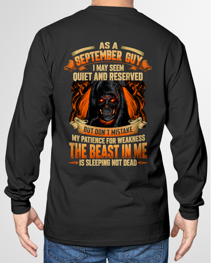 SEPTEMBER GUY – THE BEAST IN ME IS SLEEPING, NOT DEAD – SKULL GRAPHIC T-SHIRT FOR MEN - MTNN09 (SKU2607-289-09)