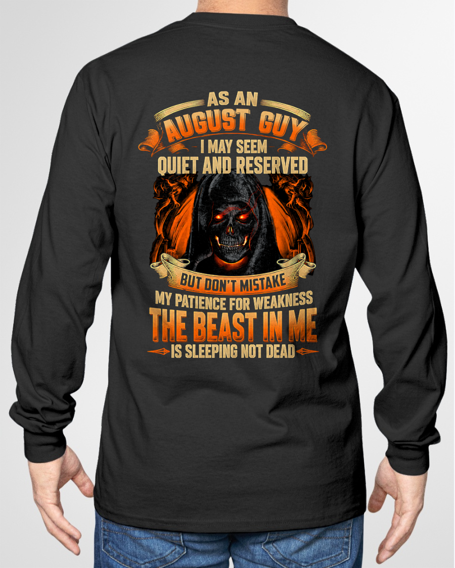 AUGUST GUY – THE BEAST IN ME IS SLEEPING, NOT DEAD – SKULL GRAPHIC T-SHIRT FOR MEN - MTNN08 (SKU2607-289-08)