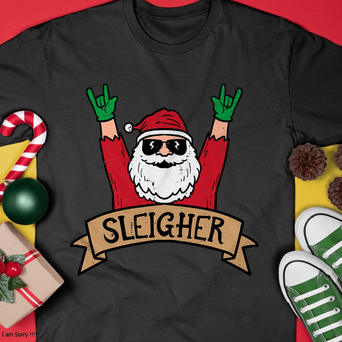 Christmas Shirts for Family, Funny christmas shirts, Christmas Unisex T-Shirt/Hoodie/Sweatshirt HLT00 - Christmas Sleigher Santa Rock Xmas Rocker Men Women Kids Boy T-Shirt