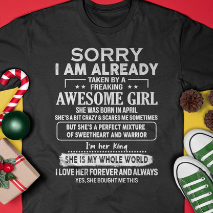 April - Awesome Girl - Perfect Gift For Your Boyfriend, Husband From Wife - HNDS04  (SKU04-86MT-04)