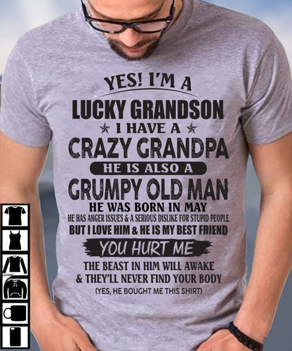 MAY - LUCKY GRANDSON OF CRAZY GRANDPA -  PERFECT GIFT FROM GRANDPA - MTNN05 (SKU12-145-05)