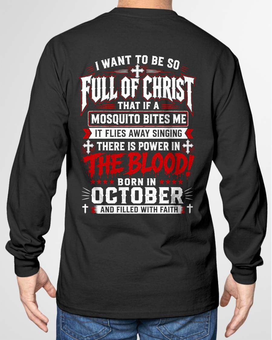 OCTOBER - FULL OF CHRIST AND FILLED WITH FAITH – CHRISTIAN T-SHIRT FOR MEN- MTNN10 (SKU2606-123-10)