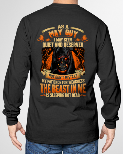 MAY GUY – THE BEAST IN ME IS SLEEPING, NOT DEAD – SKULL GRAPHIC T-SHIRT FOR MEN - MTNN05 (SKU2607-289-05)