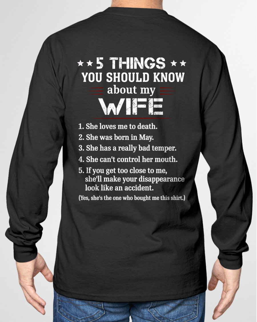 MAY – 5 THINGS YOU SHOULD KNOW ABOUT MY WIFE - T-SHIRT FROM WIFE - MTNN05 (SKU2606-283-05)