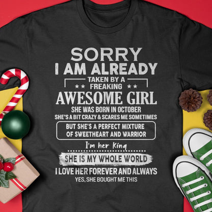 October - Awesome Girl - Perfect Gift For Your Boyfriend, Husband From Wife - MTNN10 (SKU04-86MT-10)