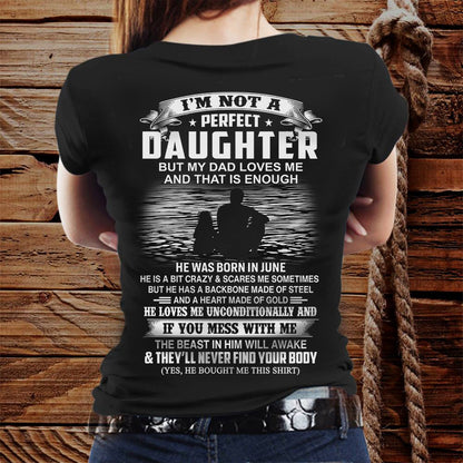 Daughter Shirt – Love & Protection Tee - Perfect Gift for Your Daughter From Dad - MTNN06 (SKU07-156-06)