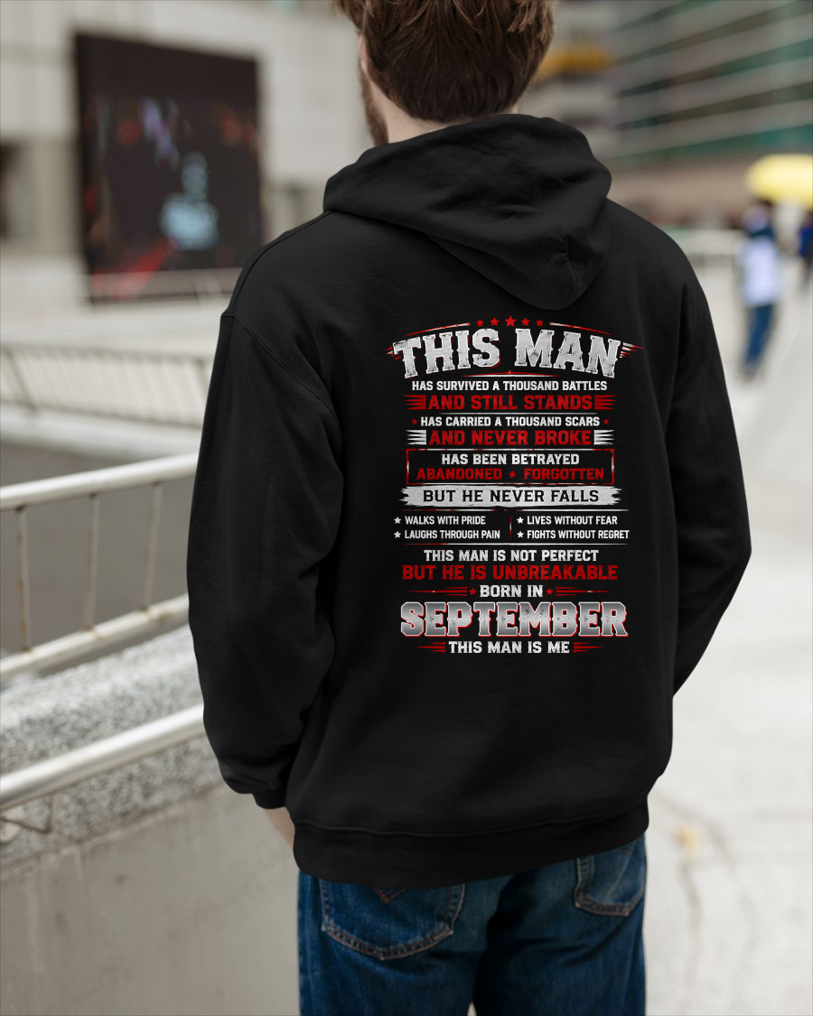 SEPTEMBER MAN – HAS FOUGHT A THOUSAND BATTLES – INSPIRATIONAL GRAPHIC T-SHIRT FOR MEN - MTNN09 (SKU2608-63-09)