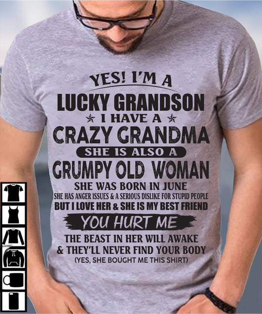 JUNE - LUCKY GRANDSON OF CRAZY GRANDMA -  FROM GRANDMA - HNDS06 (SKU10-173-06)