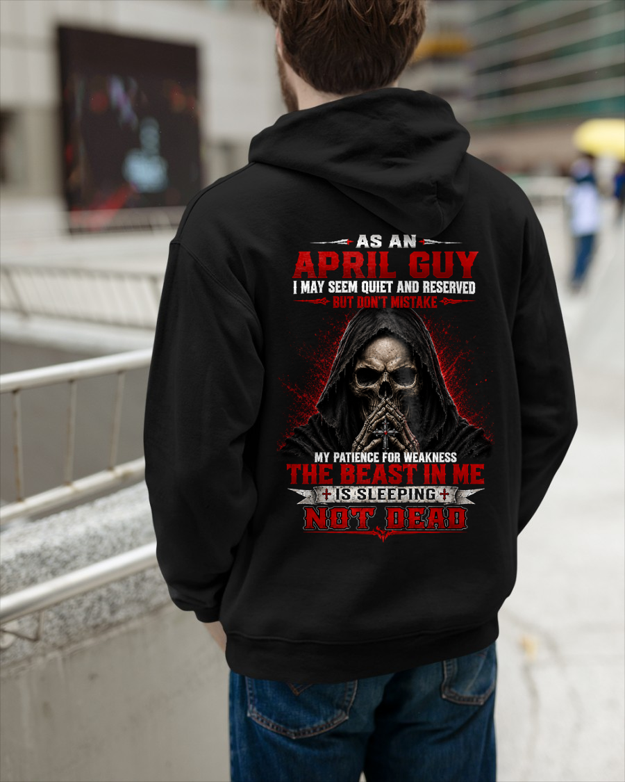 APRIL GUY – THE BEAST IN ME IS SLEEPING, NOT DEAD – SKULL T-SHIRT FOR MEN - MTNN04 (SKU2607-116-04)