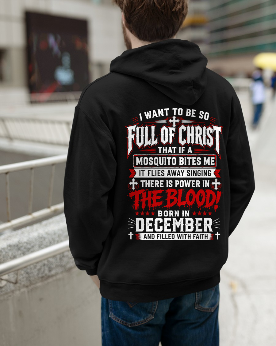DECEMBER - FULL OF CHRIST AND FILLED WITH FAITH – CHRISTIAN T-SHIRT FOR MEN- MTNN12 (SKU2606-123-12)